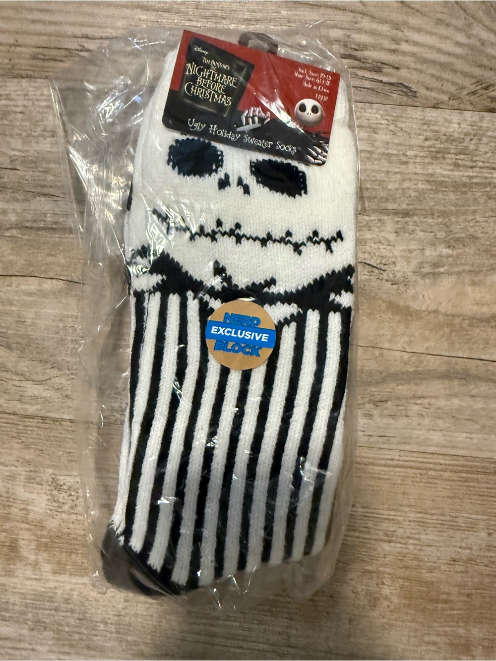 Disney The Nightmare Before Christmas Jack Skellington Black & White Crew Socks
